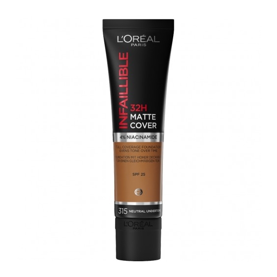 L'Oreal Paris 32H Matte Cover Foundation Fondotinta Liquido N. 315 Neutral Undertone