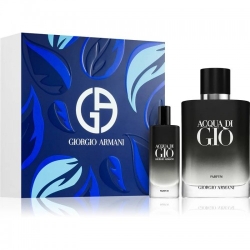 Armani Cofanetto Acqua Di Giò Parfum Parfum Uomo Ricaricabile 100 Ml + Travel Size 15 Ml