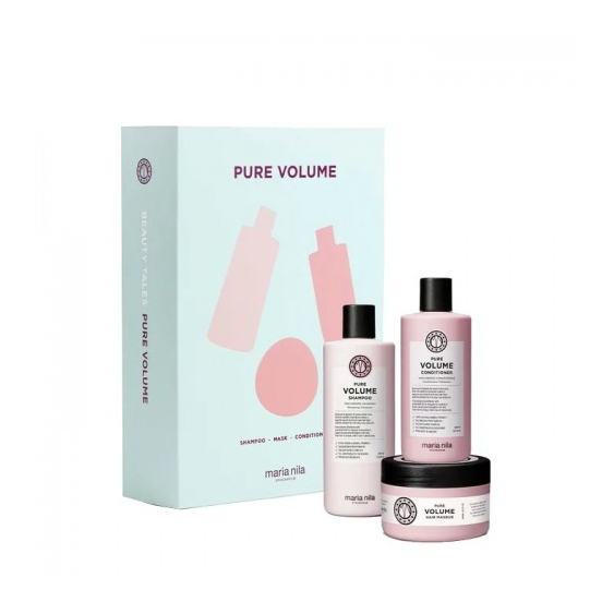 Maria Nila Cofanetto Pure Volume Shampoo 350 Ml + Balsamo 300 Ml + Maschera 250 Ml