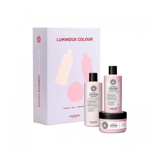 Maria Nila Cofanetto Luminous Colour Shampoo 350 Ml + Balsamo 300 Ml + Maschera 250 Ml