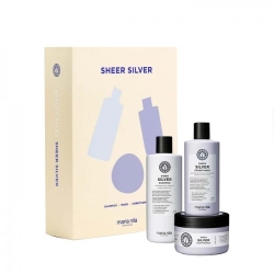 Maria Nila Cofanetto Sheer Silver Shampoo 350 Ml + Balsamo 300 Ml + Maschera 250 Ml
