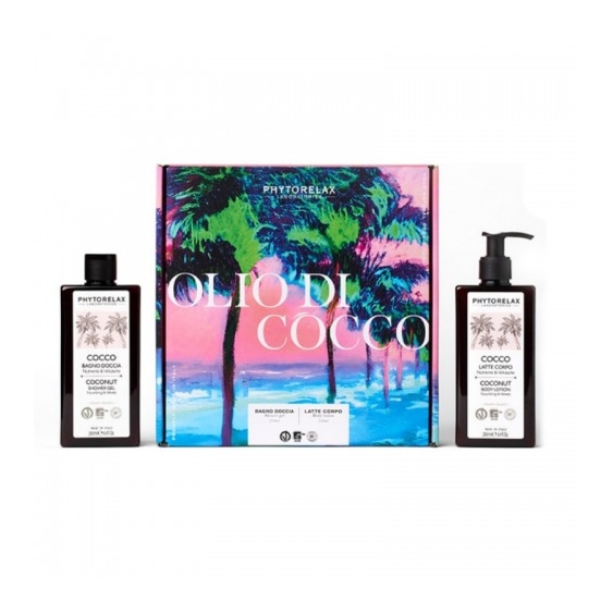 Phytorelax Cofanetto Olio Di Cocco Bagno Doccia 250 Ml + Latte Corpo 250 Ml