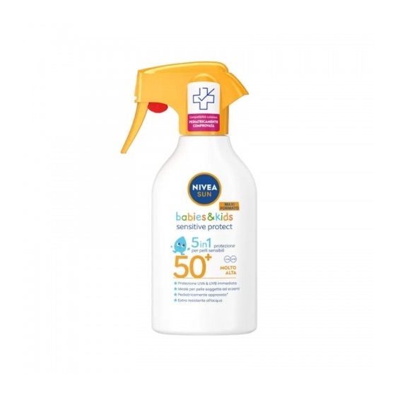 Nivea Sun Babies & Kids Sensitive Protect Spf50+ Spray Solare Per Bambini 270 Ml