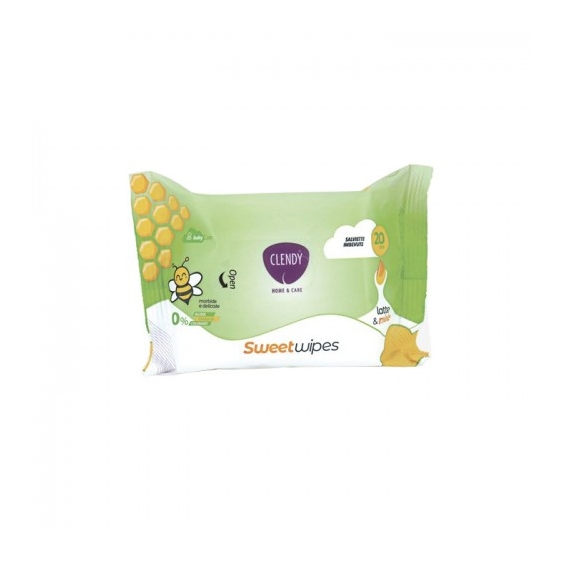 Clendy Sweet Wipes Lette & Miele 20 Salviettine Imbevute