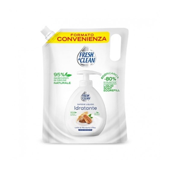 Fresh & Clean Idratante Latte Di Mandorla E Riso Sapone Liquido Eco Ricarica 1 L