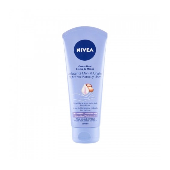 Nivea Vellutante Mani & Unghie Crema Mani Con Olio Di Macadamia E Fior Di Loto 100 Ml