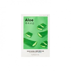 Missha Airy Fit Sheet Mask Aloe Maschera Viso Coreana Illuminante E Nutriente