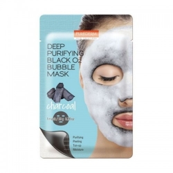 Purederm Deep Purifying Black O2 Bubble Mask Charcoal Maschera Purificante