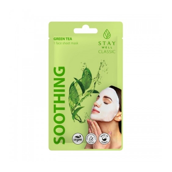 Stay Well Classic Soothing Green Tea Maschera Viso Lenitiva