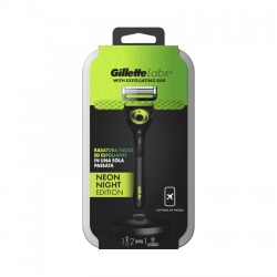 Gillette Labs Neon Night Edition Rasoio Da Barba + 2 Lamette Di Ricambio