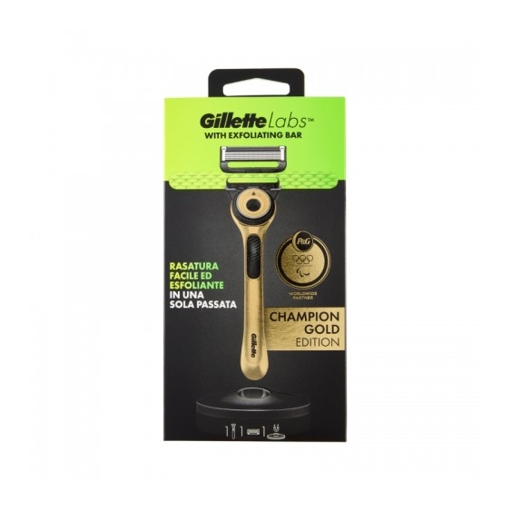 Gillette Labs Rasoio Champion Gold Edition + Manico + Lametta + Base