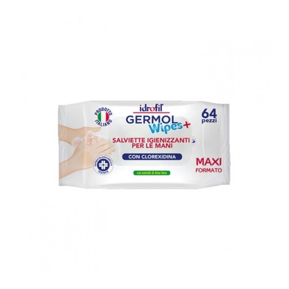Idrofil Germol Wipes 64 Salviette Igienizzanti Ipoallergeniche