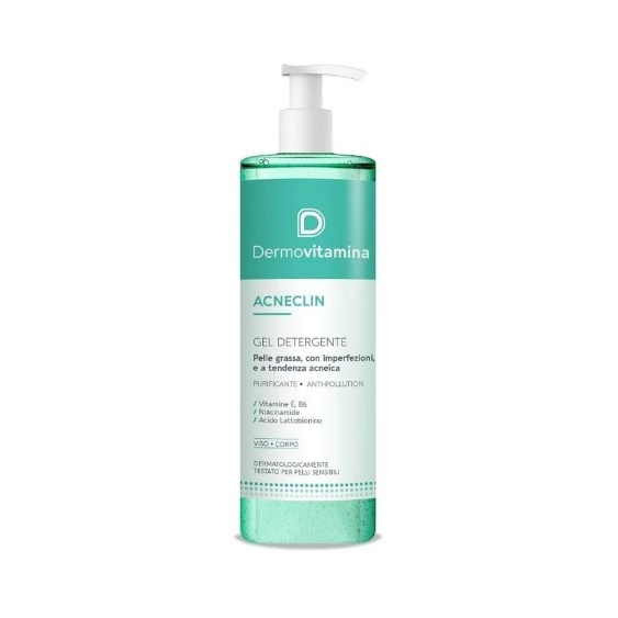 Pasquali Dermovitamina Acneclin Gel Detergente Purificante Viso E Corpo 400 Ml
