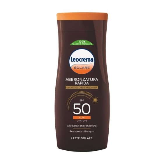 Leocrema Latte Solare Abbronzatura Rapida Resistente All'Acqua SPF50 200 ml