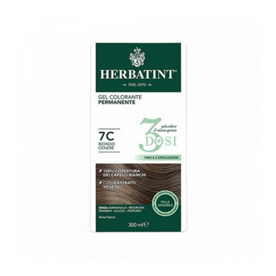 Herbatint 3 Dosi Gel Colorante Permanente 300 Ml 7C Biondo Cenere