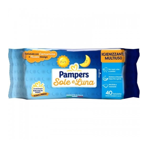 Pampers Sole E Luna 40 Salviette Igienizzante Con Camomilla