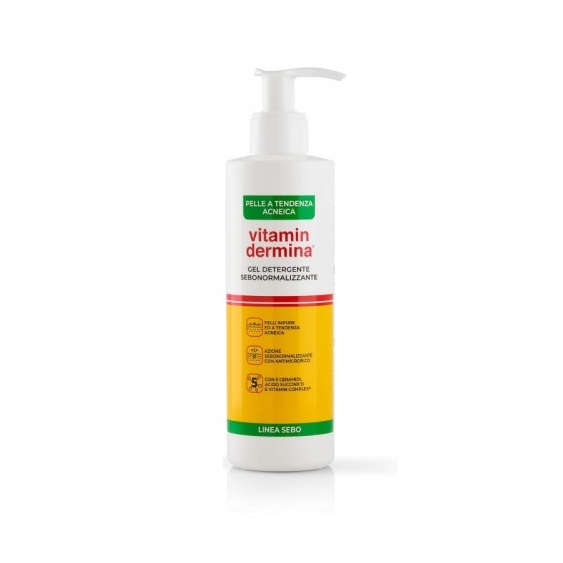 Istituto Ganassini Vitamindermina Linea Sebo Gel Detergente Sebonormalizzante 240 Ml