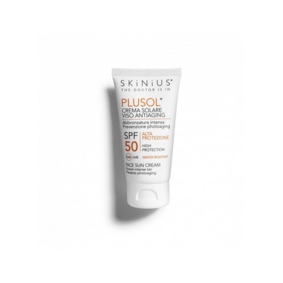 Skinius Crema Solare Viso 50 SPF Anti-Age Plusol Protezione Alta 50 Ml