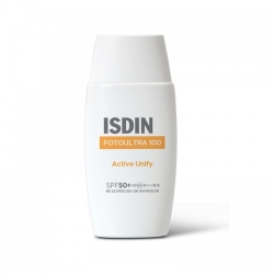 Isdin Crema Solare Viso 50+ SPF Fotoprotettore Fotoultra 100 Active Unify Protezione Molto Alta 50 Ml