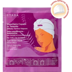 Gyada Cosmetics Maschera Capelli In Tessuto Effetto Termo-Vapore Sebo-Equilibrante E Addolcente 60 Ml