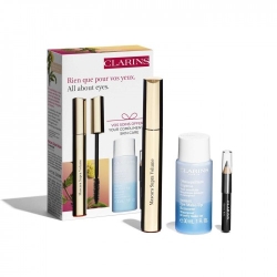 Clarins Value Pack Loyalty Supra Volume - Mascara Volumizzante + Struccante Occhi Delicato + Matita Khol