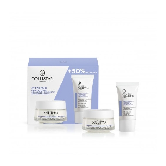 Collistar Cofanetto Attivi Puri - Crema Balsamo Collagene + Malachite 50 Ml + 25 Ml
