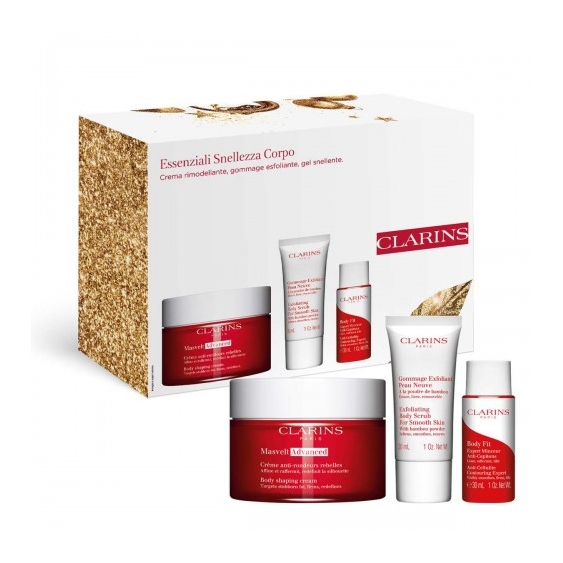 Clarins Essenziali Snellezza Corpo - Crema Corpo Rimodellante 200 Ml + Scrub Corpo Esfoliante 30 Ml + Concentrato Corpo Snellent
