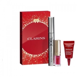Clarins Cofanetto Mascara Wonder Volume XXL N. 01 + Lip Comfort Oil N. 04 + Total Eye Lift 3 ml