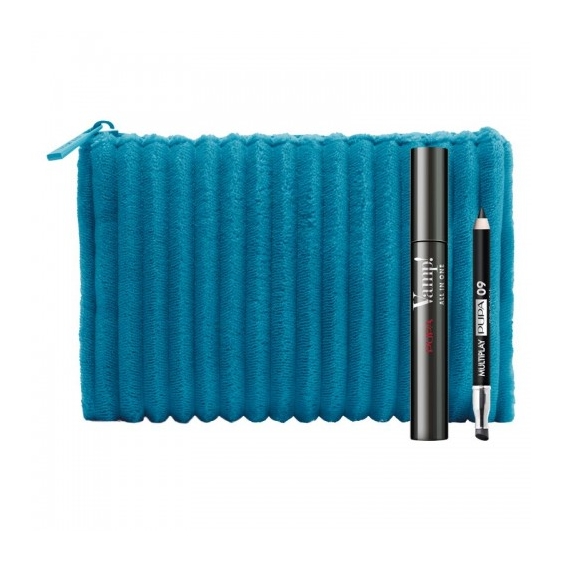 Pupa Kit Mascara Vamp All In One N. 101 Extra Black + Mini Matita Occhi Multiplay N. 09 Deep Black + Pochette Handy Bag