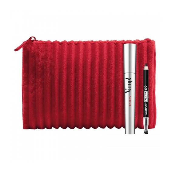 Pupa Kit Vamp Mascara Volumizzante N. 100 Extra Black + Mini Matita Occhi Multiplay N. 09 Deep Black + Pochette