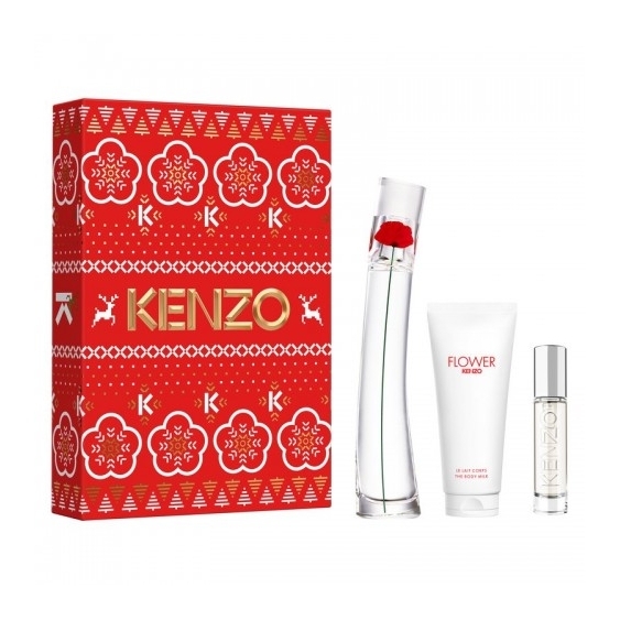 Kenzo Cofanetto Flower - Eau De Parfum 50 Ml + Latte Corpo Profumato 75 Ml + Travel Spray 10 Ml