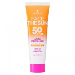 Veralab Face The Sun Spf 50 Acido Ialuronico - Protezione Solare Viso Antiage E Idratante 50 Ml