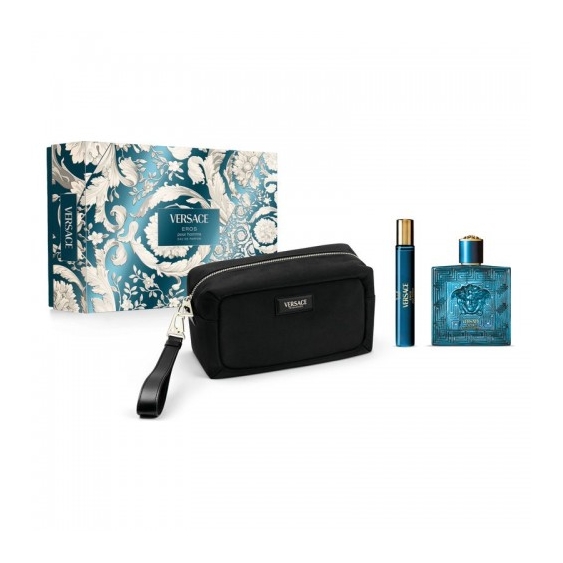 Versace Eros Pour Homme - Edp 100 Ml Vapo + Edp 10 Ml Travel Spray + Trousse