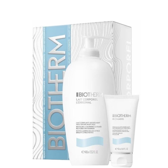 Biotherm Lait Corporel & Biomains - Latte Corpo 400 Ml + Crema Mani 50 Ml