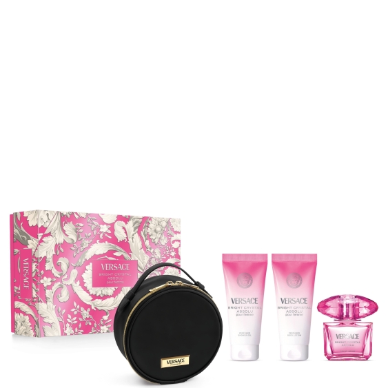 Versace Bright Crystal Absolu - Eau De Parfum Donna 90 Ml + Body Lotion 100 Ml + Shower Gel 100 Ml + Astuccio