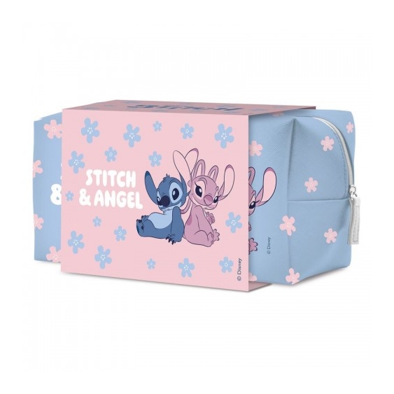 Disney Stich & Angel - Bagno Schiuma 100 Ml + Shampoo 100 Ml + Beauty Case