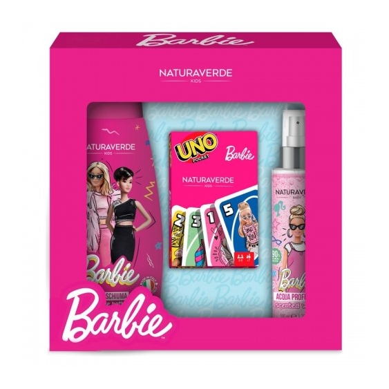 Naturaverde Cofanetto Barbie - Acqua Profumata 100 Ml + Bagno Schiuma 300 Ml + Carte Uno