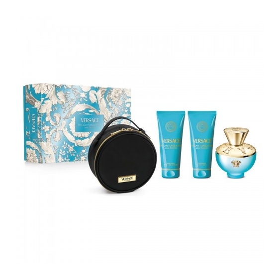 Versace Dylan Turquoise Pour Femme - Eau De Toilette 100 Ml + Gel Doccia 100 Ml + Gel Corpo 100 Ml + Beauty Case