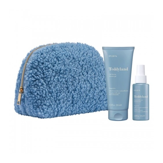 Pupa Teddyland Latte Di Nocciola e Camomilla Blu - Gel doccia 200 Ml + Acqua Profumata 100 Ml + Pochette