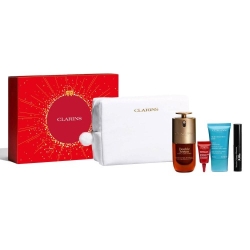 Clarins Double Serum 9 + Total Eye Lift + Wonder Volume Mascara Xxl + Hydra-Essentiel Cream + Pochette