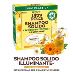 Garnier Ultra Dolce Shampoo Solido Illuminante alla Camomilla E Miele 60 G