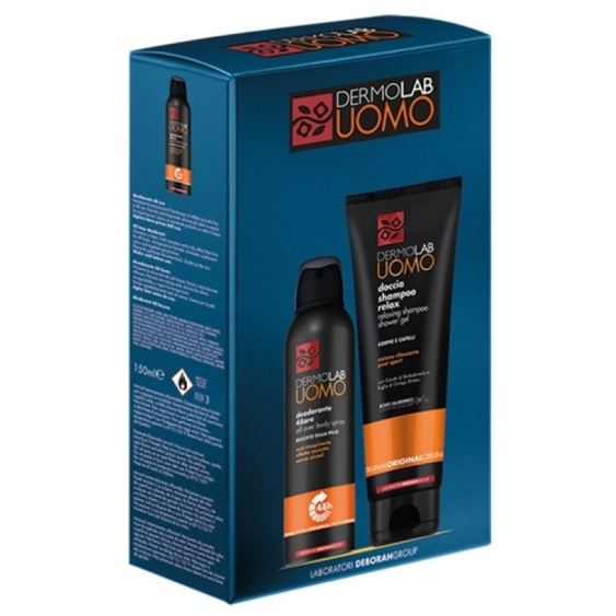 Deborah Dermolab Uomo - Doccia Shampoo Relax 250 Ml + Deodorante Spray 150 Ml