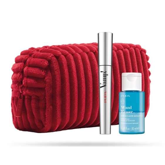 Pupa Mascara Vamp Extra Black + Struccante Bifasico Wand Eraser + Pochette