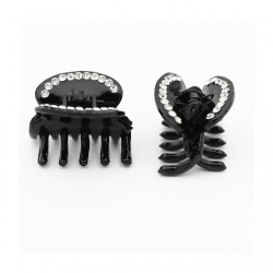 Ib Fashion Hair 144N - 2 Pinze A Tartaruga Nere Con Strass
