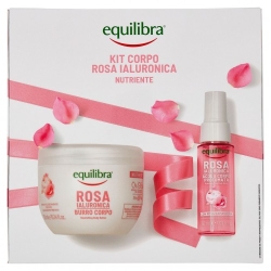 Equilibra Kit Corpo Rosa Ialuronica - Burro Corpo 300 ml + Acqua Corpo Profumata 50 ml