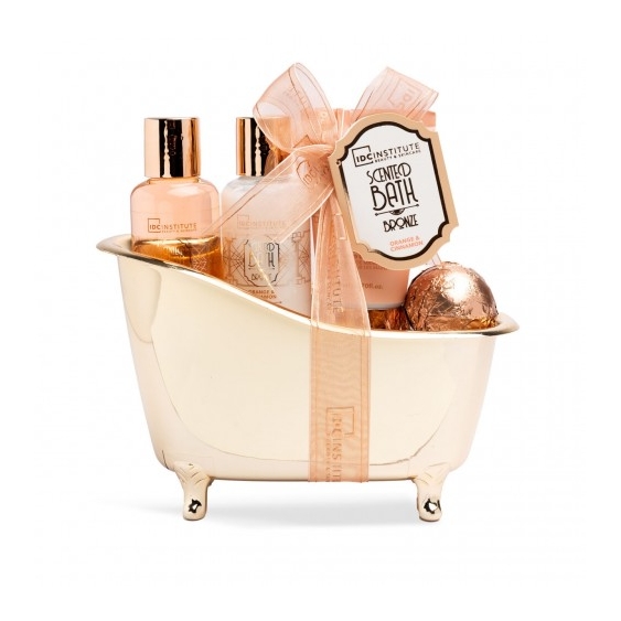 Idc Institute Scented Bath Bronze - Gel doccia 100 Ml + Lozione Corpo 100 Ml + Crema Mani 80 Ml + Bomba da Bagno 40 g