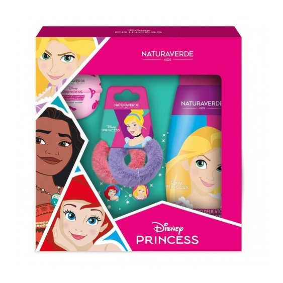 Naturaverde Disney Princess - Shampoo 300 ml + Bath Bomb 100 g + 2 Elastici per Capelli