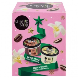 Organic Shop Scrub Corpo Caffè e Zucchero 250 Ml + Mousse Corpo Vaniglia e Orchidea 250 Ml