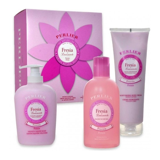 Perlier Fresia Di Lanzarote - Sapone Liquido 300 Ml + Bagno Schiuma 500 Ml + Crema Corpo 250 Ml