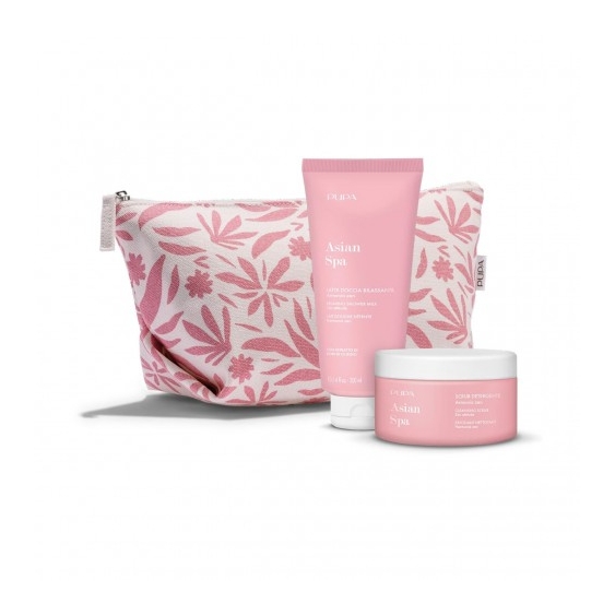 Pupa Asian Spa - Scrub Detergente 250 ml + Latte Doccia Rilassante 300 ml + Pochette